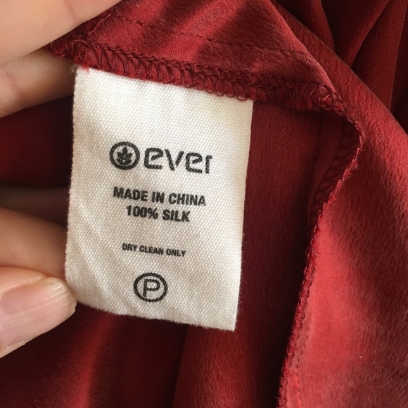 EVER - red asymmetric silk shirt dress - P - Picture 7 of 12